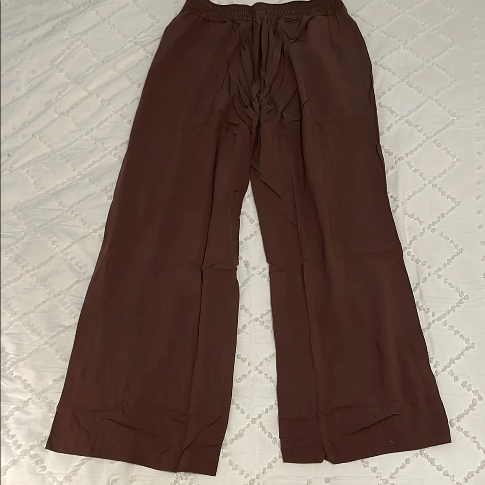 Old Navy Women's Wide Leg linen Pants Brown nwt large tall - Picture 6 of 12